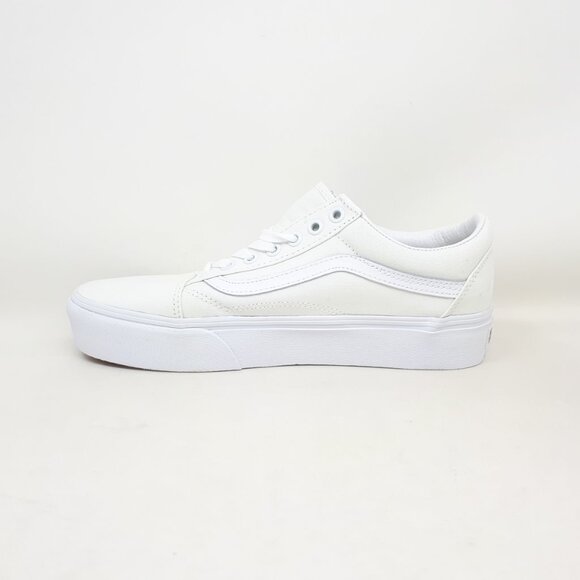 Vans Old Skool Platform Stacked Shoe Sneaker All True White Mens 7.5 / Womens 9 - Picture 2 of 12